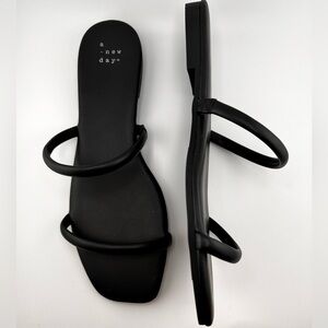 A New Day Black Strappy Sandals Size 9